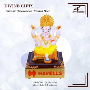 Ganeshji Polystone on Wooden Base