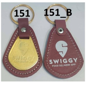 Metal Leather Patta Golden Key Chains