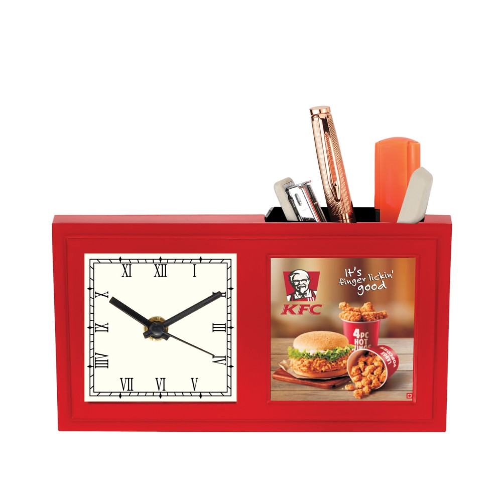 Table Clock With Pen Stand